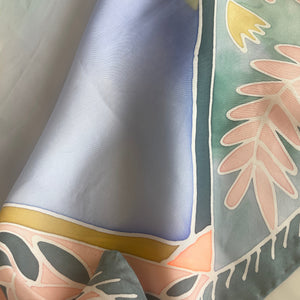 Foulard Losange en soie peint à la main - Pièce unique