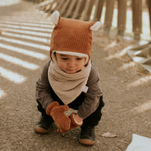 Bonnet Bébé Velours Côtelé - Caramel ou Ecru
