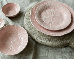 Assiette à dessert en Céramique - Rose, Jaune