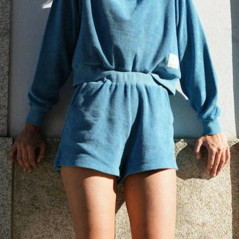 Blue Organic Cotton Terry Shorts