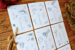 Calendrier Fruits & Légumes de Saison Noir et Blanc