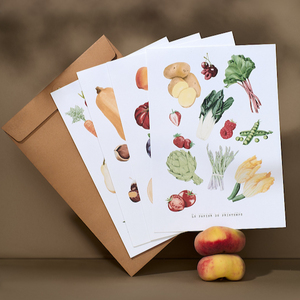 Colorful Seasonal Fruits &amp; Vegetables Posters
