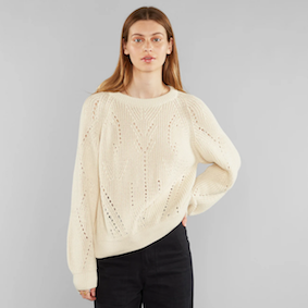 Women's openwork sweater Ecru