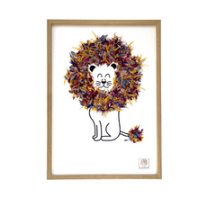 Herbier Lion cadre Bois clair - Rose ou Multico
