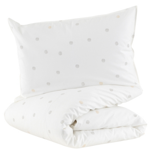 Pompon duvet cover and pillowcase
